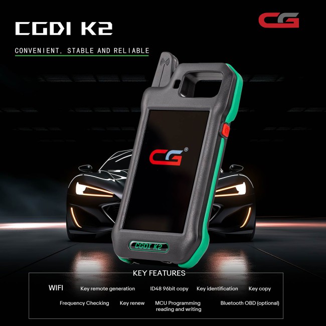 CGDI K2 Remote Key Programmer With 3 Pieces of CGDI C4648 Super Chips Professional Multi-functional Smart Locksmith Key Tool Remote Generator