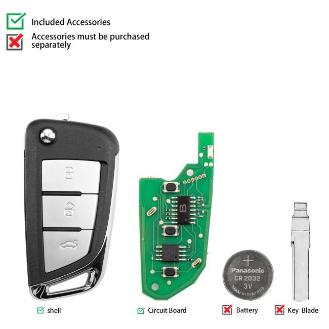[5Pcs/Lot] KEYDIY KD B59-3 Universal Flip Remote Key 3 Buttons