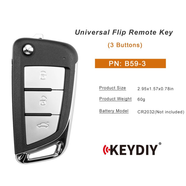 [5Pcs/Lot] KEYDIY KD B59-3 Universal Flip Remote Key 3 Buttons
