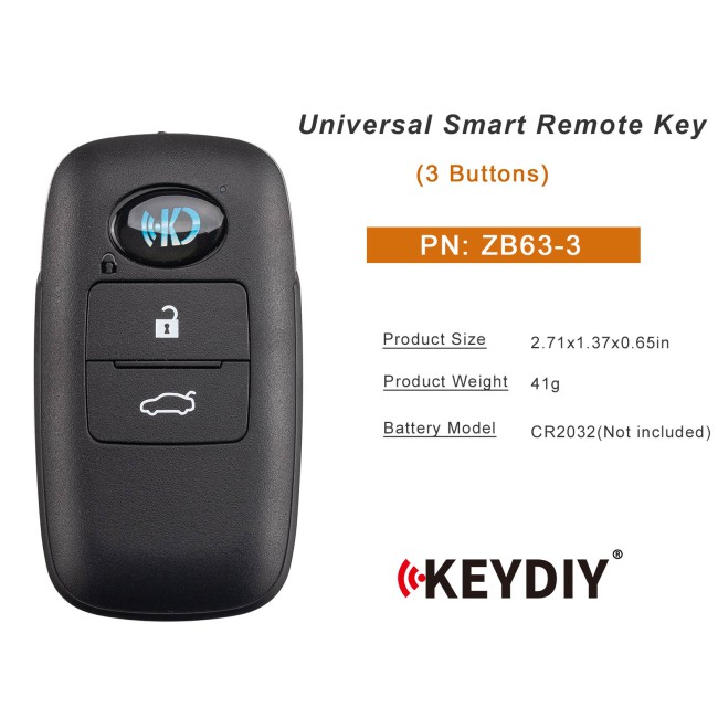 [5Pcs/Lot] KEYDIY KD ZB63-3 Universal Smart Remote Key 3 Buttons