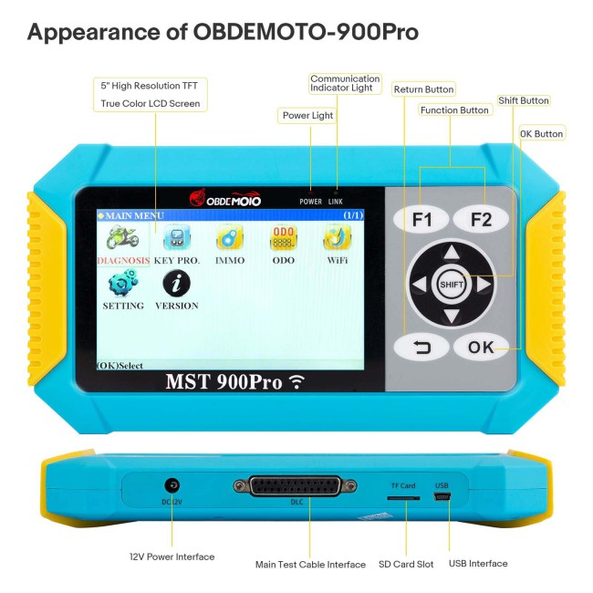 OBDEMOTO 900PRO 900 PRO KEY Programmer Motorcycle Key Matching for BMW Harley CAN Toyota Smart Key ODO Mileage Adjustment for Ducati