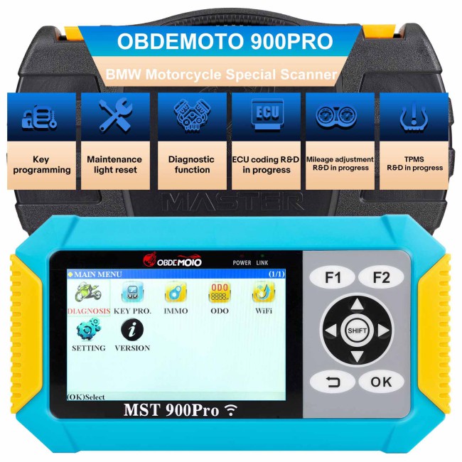OBDEMOTO 900PRO 900 PRO KEY Programmer Motorcycle Key Matching for BMW Harley CAN Toyota Smart Key ODO Mileage Adjustment for Ducati