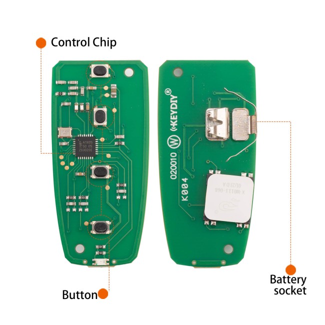 [5Pcs/Lot] KEYDIY KD ZB08-4 Universal Smart Remote Key 3+1 Buttons for Audi Type