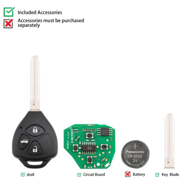 [5Pcs/Lot] KEYDIY KD B05-3 Universal Remote Key 3 Buttons for Toyota Type