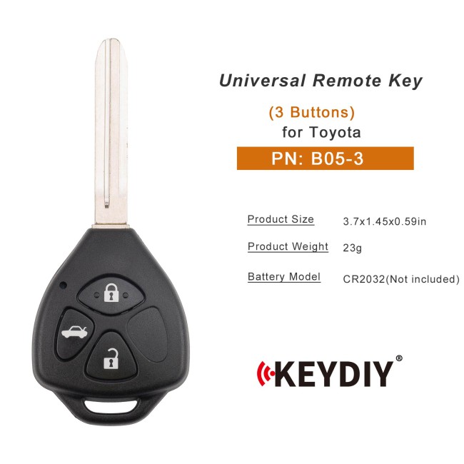 [5Pcs/Lot] KEYDIY KD B05-3 Universal Remote Key 3 Buttons for Toyota Type