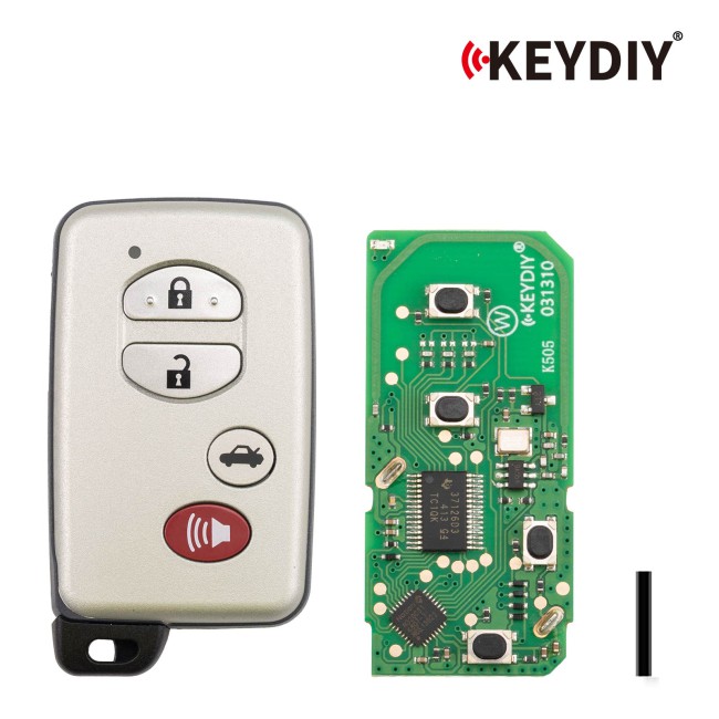 [5Pcs/Lot] KEYDIY KD TDB03-4(Silver Gray) for Toyota Universal Smart Remote Key 3+1 Buttons With Grey Key Shell