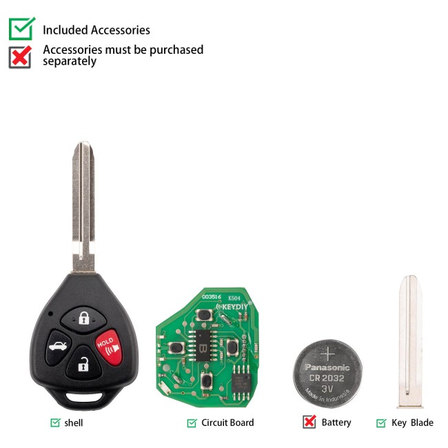 [5Pcs/Lot] KEYDIY KD B05-4 Universal Remote Key 3+1 Buttons for Toyota Type