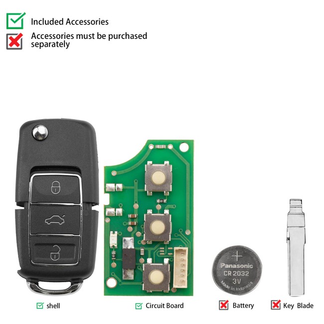 [5Pcs/Lot] KEYDIY KD B01-3 Luxury Universal Flip Remote Key 3 Buttons