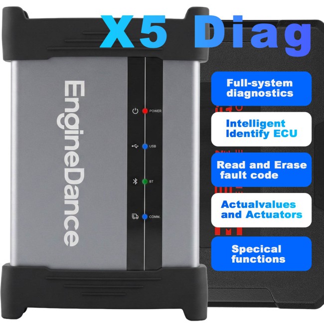 EngineDance X5 Diag Truck Diagnostics Diagnostic Specialist for Light Trucks, Heavy Trucks, Buses, Agricultural Machinery, Construction Machinery