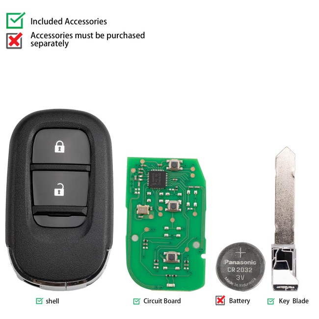 [5Pcs/Lot] KEYDIY KD ZB46-2 Universal Smart Remote Key 2 Buttons for Honda Type