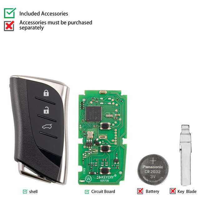 [5Pcs/Lot] KEYDIY KD TB42-3 Universal Smart Remote Key 3 Buttons for Lexus Type
