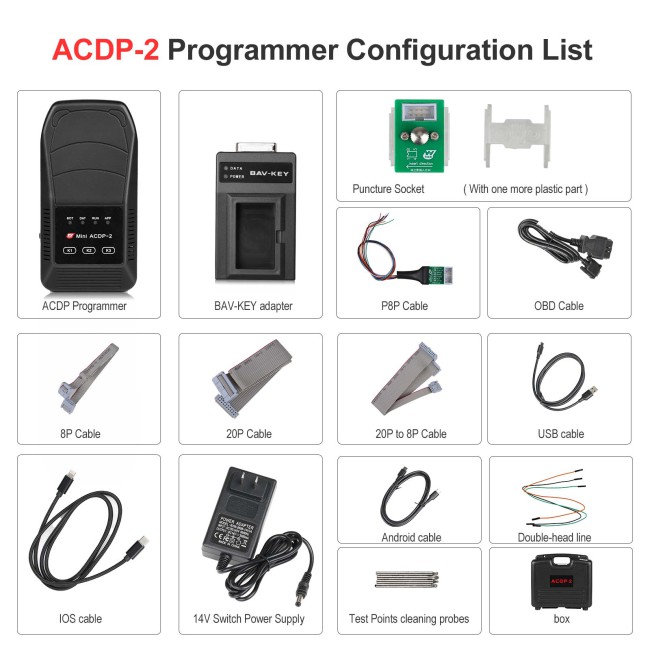 YANHUA ACDP2 VW/AUDI BCM2/MQB package (ACDP2 + Module 29/33/34) for Audi Gen5 BCM2/VW 4th 5th/MQB48 5A/MQB RH850 5A 5C IMMO and Mileage Correction