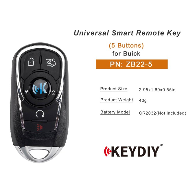 [5Pcs/Lot] KEYDIY KD ZB22-5 Universal Smart Remote Key for Buick Type