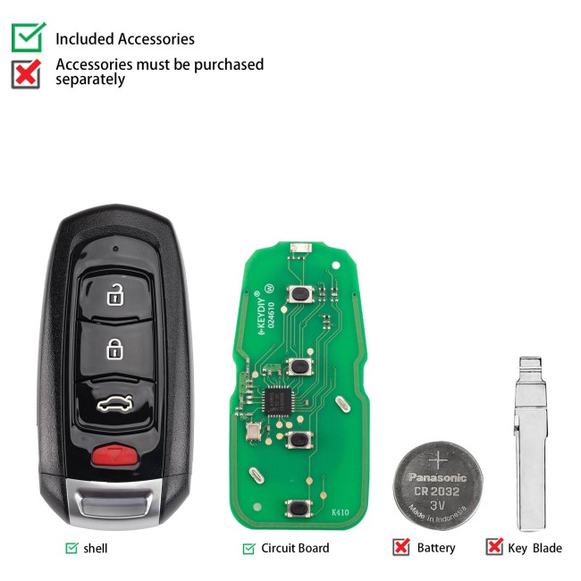 [5Pcs/Lot] KEYDIY KD ZB45-4 Universal Smart Remote Key 3+1 Buttons for Geely Type