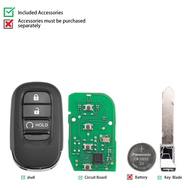 [5Pcs/Lot] KEYDIY KD ZB46-3 (Start) Universal Smart Remote Key 3 Buttons for Honda Type