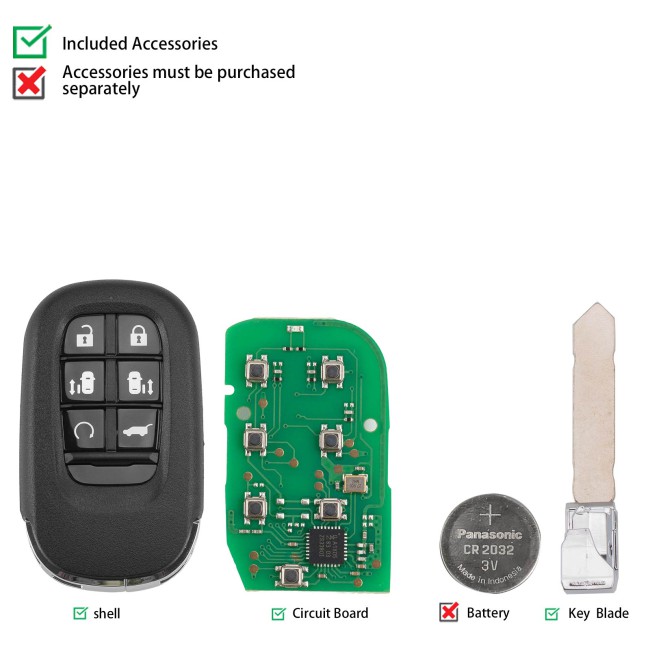[5Pcs/Lot] KEYDIY KD ZB46-6 Universal Smart Remote Key 6 Buttons for Honda Type