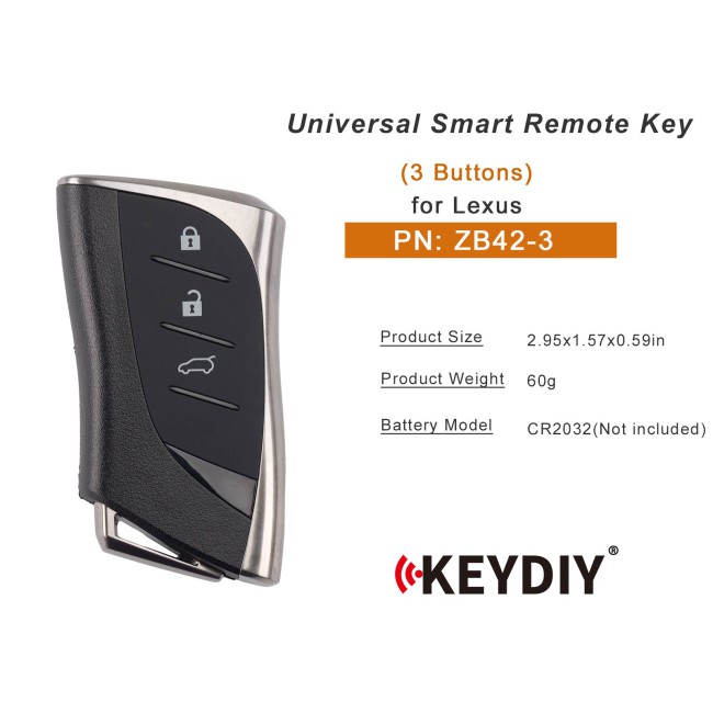 [5Pcs/Lot] KEYDIY KD ZB42-3 Universal Smart Remote Key 3 Buttons for Lexus Type