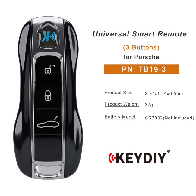 [5Pcs/Lot] KEYDIY KD TB19-3 Universal Smart Remote Key 3 Buttons for Porsche Type