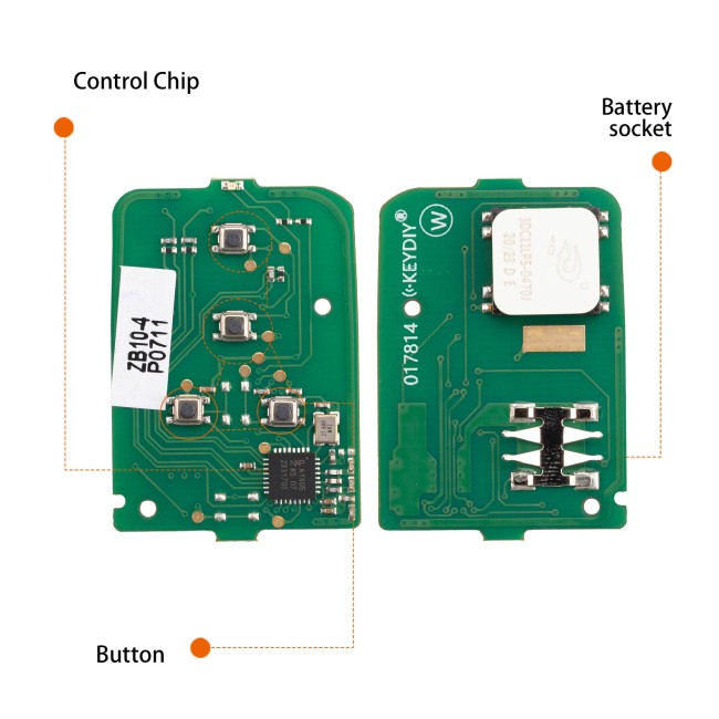 [5Pcs/Lot] KEYDIY KD ZB10-4 Universal Smart Remote Key 3+1 Buttons (Slide Door) for Honda Type