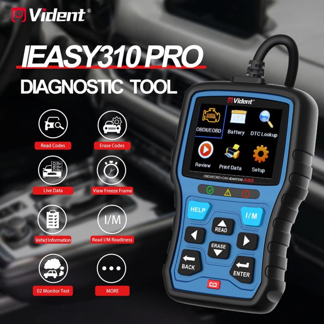 VIDENT iEasy310 Pro (Sapphire) Enhanced OBD2 Automotive Scanner Professional OBDII Code Reader Engine Fault Scan Tool Car Diagnostic Tool