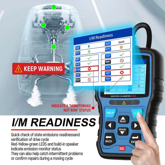 VIDENT iEasy310 Pro (Sapphire) Enhanced OBD2 Automotive Scanner Professional OBDII Code Reader Engine Fault Scan Tool Car Diagnostic Tool