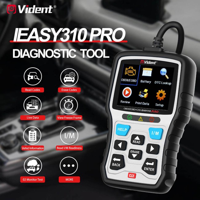 VIDENT iEasy310 Pro (Silver) Enhanced OBD2 Automotive Scanner Professional OBDII Code Reader Engine Fault Scan Tool Car Diagnostic Tool