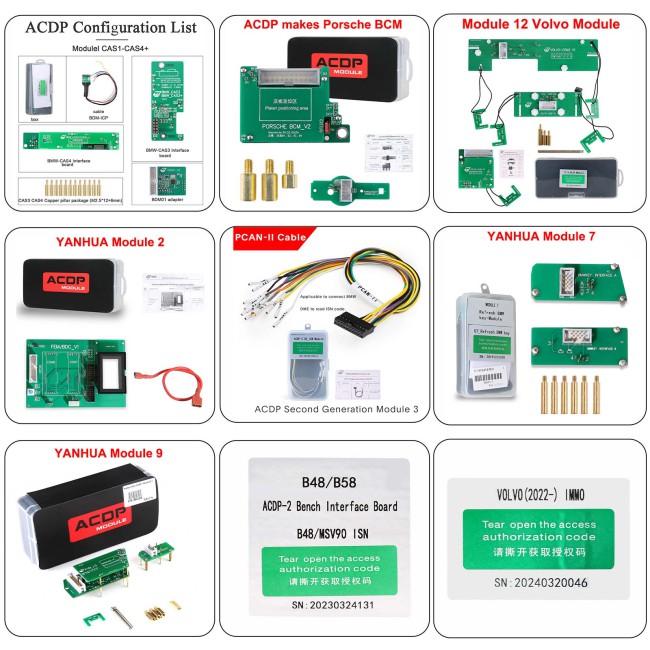 YANHUA ACDP-2 Locksmith Package (ACDP2+ Module 1/2/3/7/9/10/12/20/24/29/31/33/34) for BMW Land Rover Volvo VW Audi Add Keys & All Key Lost