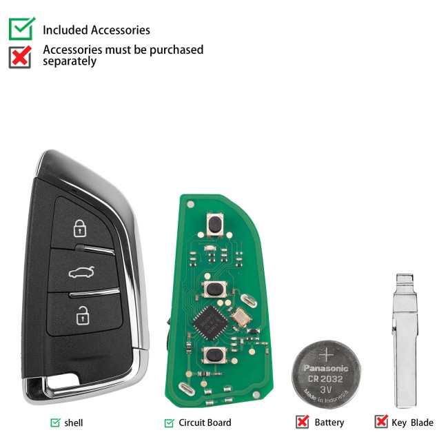 [5Pcs/Lot] KEYDIY KD ZB02-3 Universal Smart Remote Key 3 Buttons for BMW Type