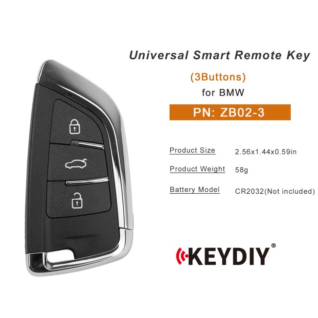 [5Pcs/Lot] KEYDIY KD ZB02-3 Universal Smart Remote Key 3 Buttons for BMW Type