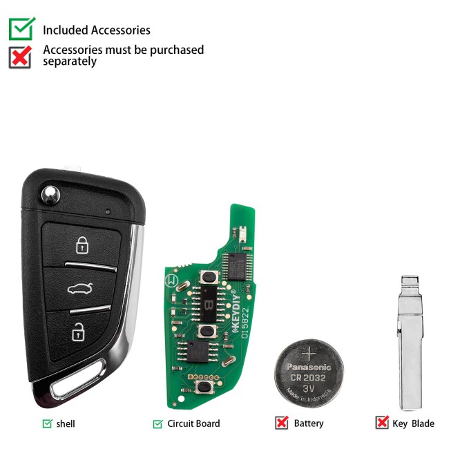 [5Pcs/Lot] KEYDIY KD NB29-3 Universal Remote Key 3 Buttons