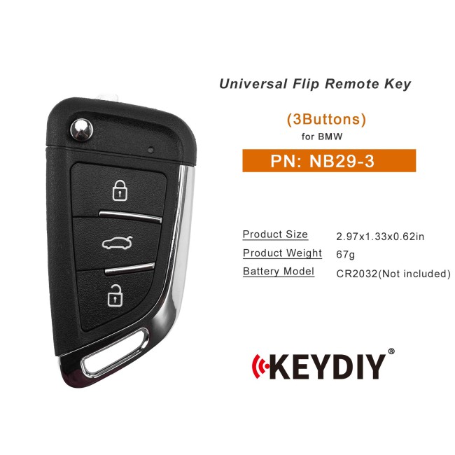 [5Pcs/Lot] KEYDIY KD NB29-3 Universal Remote Key 3 Buttons