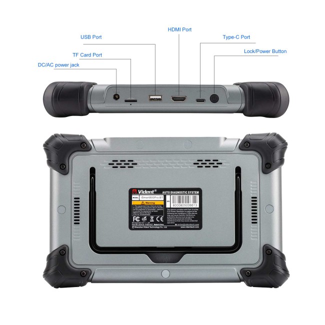 VIDENT iSmart800Pro BT Bluetooth Version Automotive Scan Tool, OBD2 Scanner, Supports Full System Diagnostics, Bi-Directional Test, 40+ Reset Services