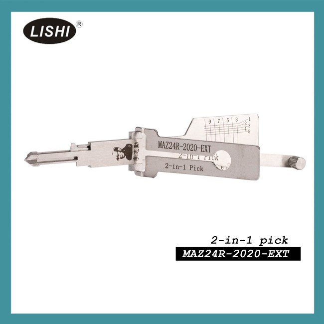 LISHI MAZ24R Flat Milling Tool (10-CUT) 2-in-1 Pick & Decoder for Mazda Door Locks/Lock Trunk /Anti-Glare
