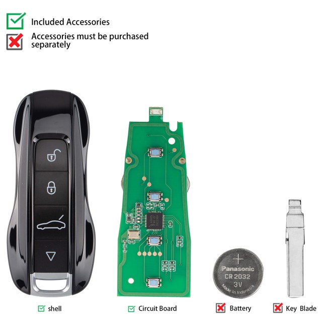 [5Pcs/Lot] KEYDIY KD ZB19 Universal Smart Remote Key 4 Buttons for Porsche Type