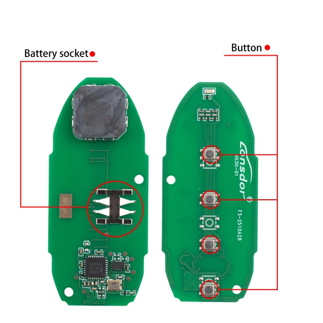 Lonsdor NS30-02NS30 for Nissan/Infiniti Smart Key 4 Buttons Supports ID46 ID47 ID4A