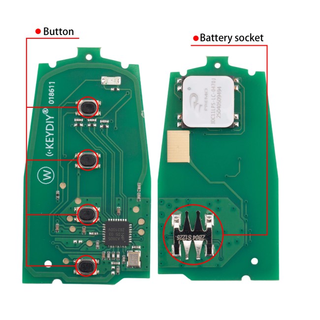 [5Pcs/Lot] KEYDIY KD ZB04-4 Universal Smart Remote Key 3+1 Buttons (Right Slot) Hyundai Type