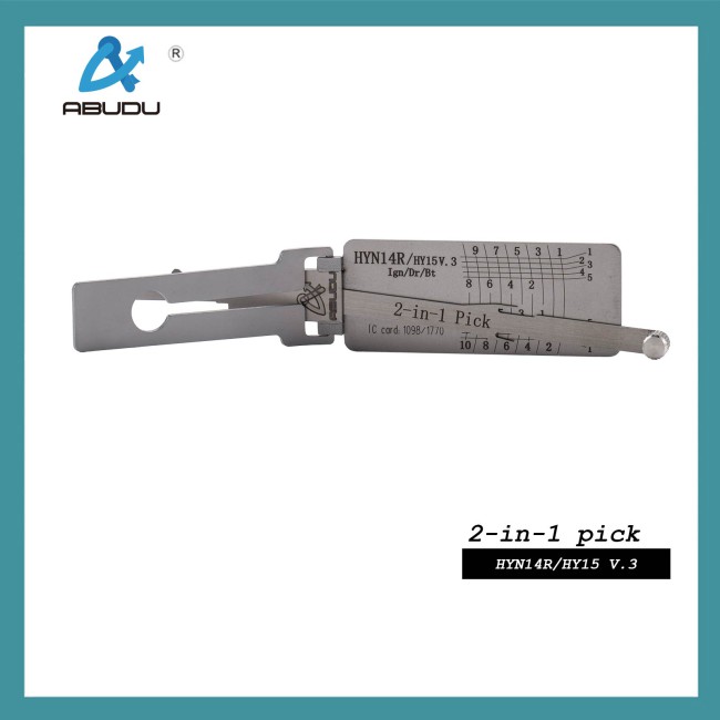 Abudun ABUDU HY15/HYN14R Flat Milling Dual Track Opening and Reading 2-in-1 Tool Tooth Depth (10-cut) IC CARD: 1098