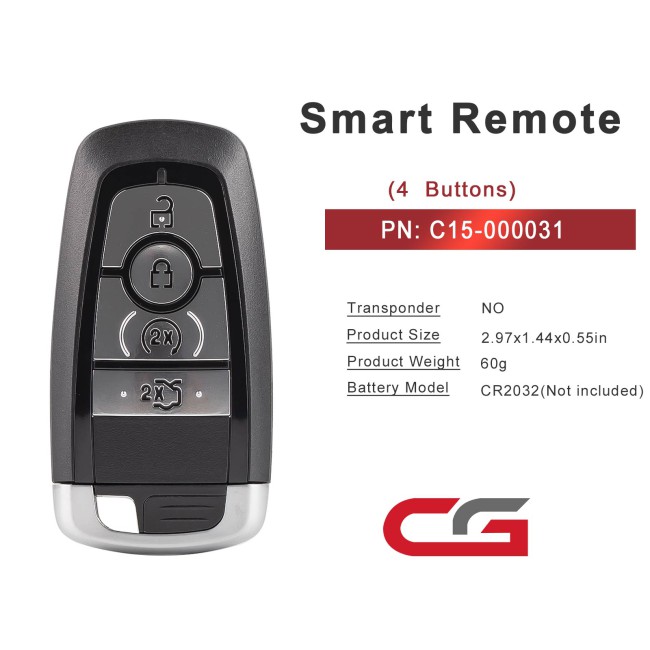 [5Pcs/Lot] CGDI C15-000031 FOR.D(4BTN) FOR.D 4 Buttons Smart Remote Used with CGDl K2 Remote Key Programmer