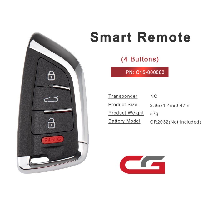 [5Pcs/Lot] CGDI C15-000003 BM.W DF Blade(4BTN) 4 Buttons Smart Remote Used with CGDl K2 Remote Key Programmer