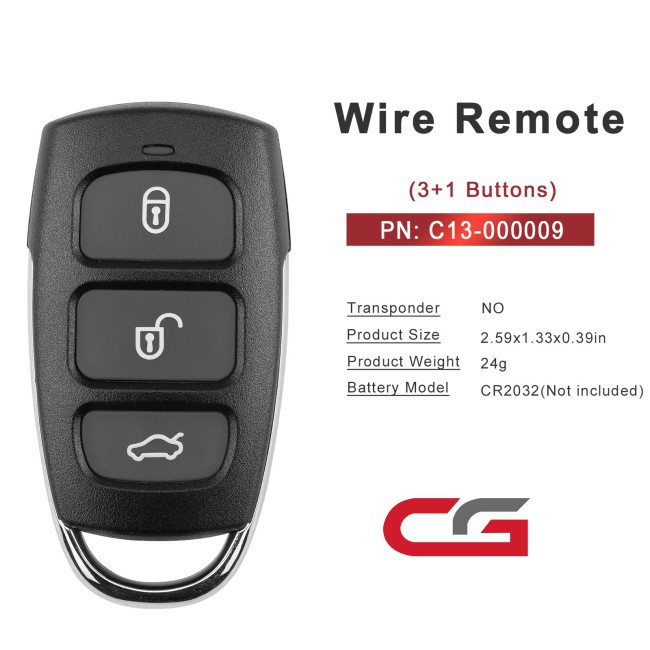 [5Pcs/Lot] CGDI C13-000009 KI.A(Separate.3+1) Wire Remote Keys Used with CGDl K2 Remote Key Programmer