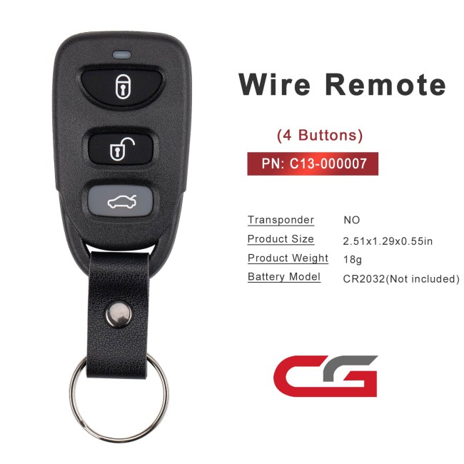 [5Pcs/Lot] CGDI C13-000007 HYU.D Style(Separate-3+1BTN) 4 Buttons Wire Remote Key Used with CGDl K2 Remote Key Programmer