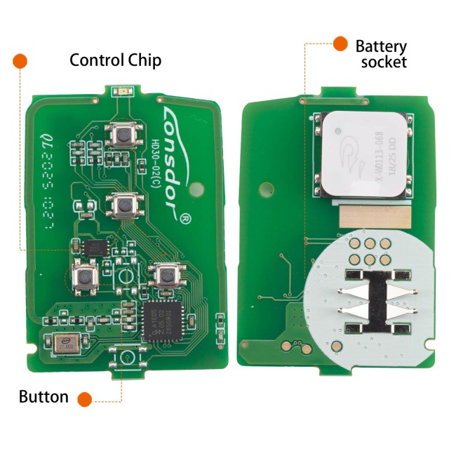 Lonsdor HD30-09 HD30 Smart Key 4 Buttons for Honda Supports ID46 ID47 ID4A