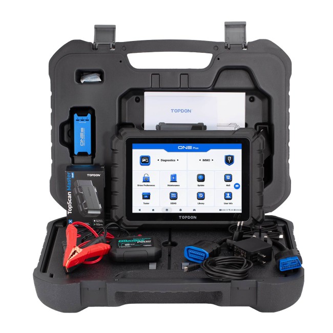 TOPDON ONE PLUS Professional 10.1" Automotive Diagnostic Tool Supports Hidden Functions Activation, 50+ Maintenance Functions, Battery Testing