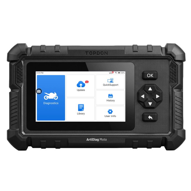 TOPDON ArtiDiag Moto 5 Inch Motorcycle Diagnostic Tool Support 15 Brands Motors 35+ Special Functions