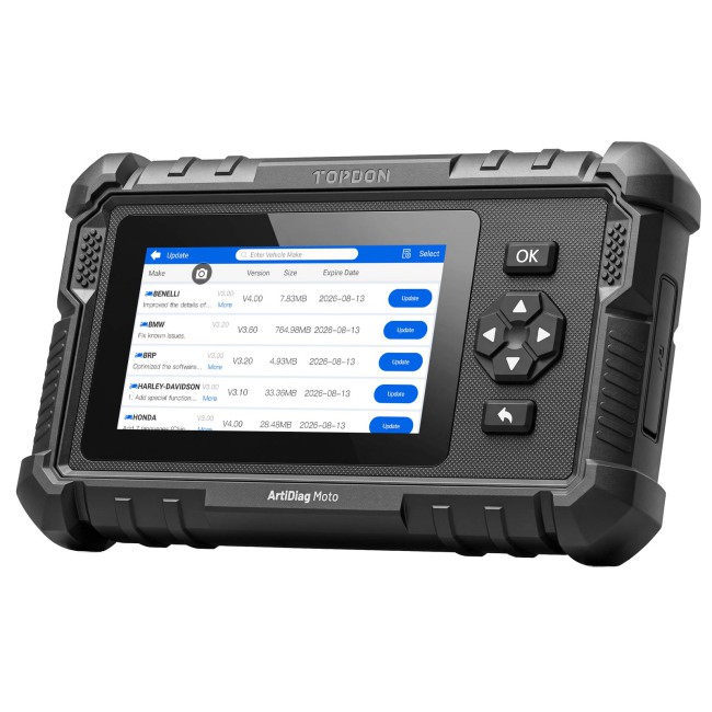 TOPDON ArtiDiag Moto 5 Inch Motorcycle Diagnostic Tool Support 15 Brands Motors 35+ Special Functions