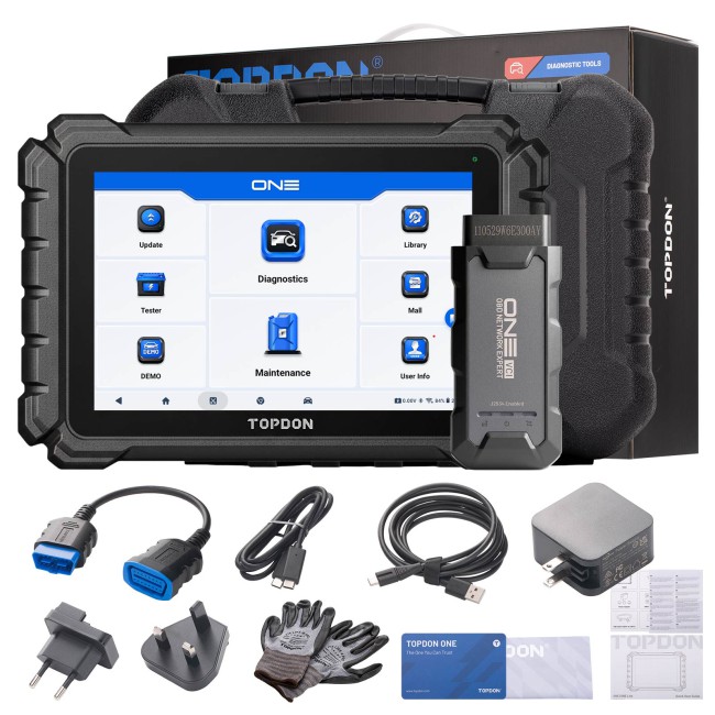 TOPDON ONE Professional 10.1 Inch; Automotive Diagnostic Tool, Supports 50+ Maintenance Functions, TopFix AI, J2534 Pass-Thru Programming