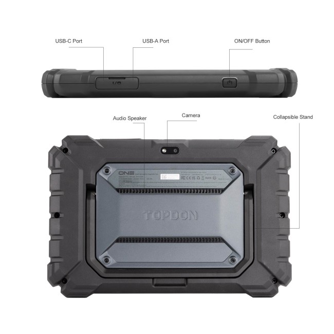 TOPDON ONE Professional 10.1 Inch; Automotive Diagnostic Tool, Supports 50+ Maintenance Functions, TopFix AI, J2534 Pass-Thru Programming