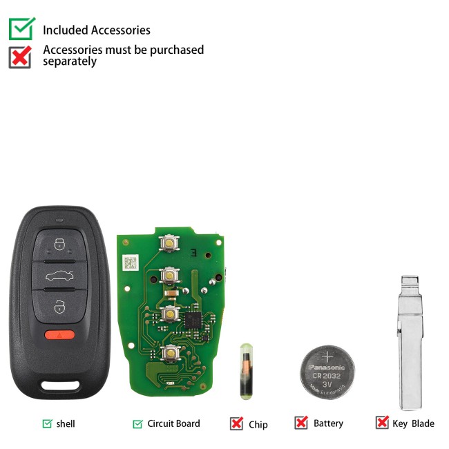 Xhorse XSADJ1GL VVDI 754J Smart Key for Audi A6L Q5 A4L A8L