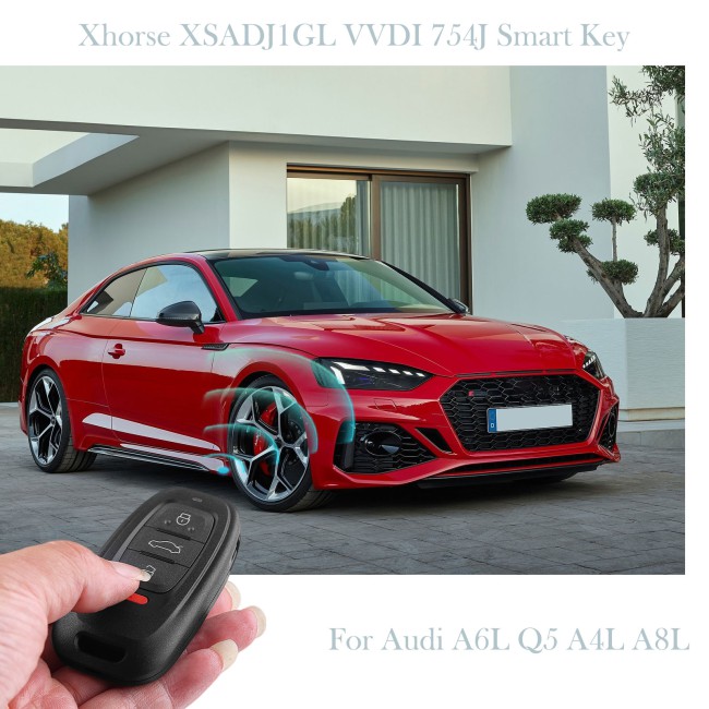 5pcs/lot Xhorse XSADJ1GL VVDI 754J Smart Key for Audi A6L Q5 A4L A8L