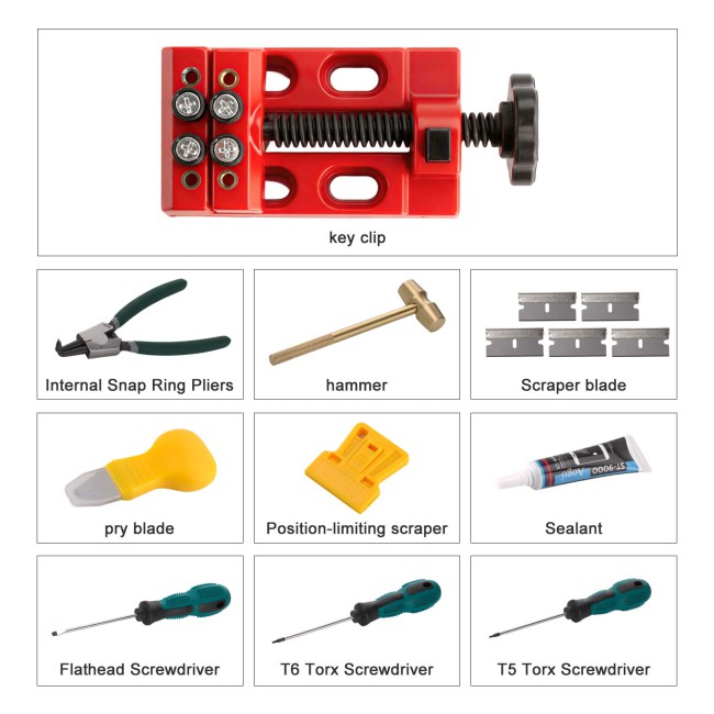 YANHUA Vtool -5C/5D Key Cutting Kits for Volkswagen, for Audi, for Porsche 5C/5D Key Shells Easy Removal